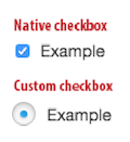Native checkbox and a custom checkbox