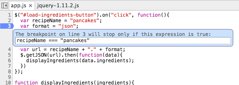 Conditional Breakpoints