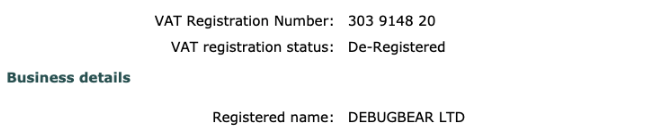 HMRC online saying my company's VAT status is deregistered